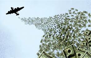 airplane dropping money