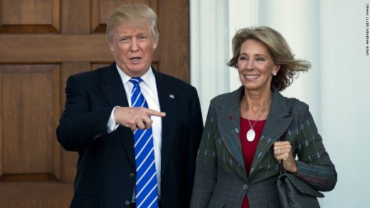 President Donald Trump and Education Secretary Betsy DeVos